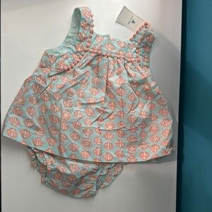 Baby Gap Seashell Print Kids Dress - Pink and Blue